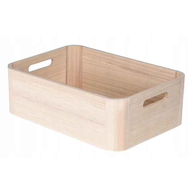 Úložná krabice WoodyBox L světlé dřevo 36×26×12 cm