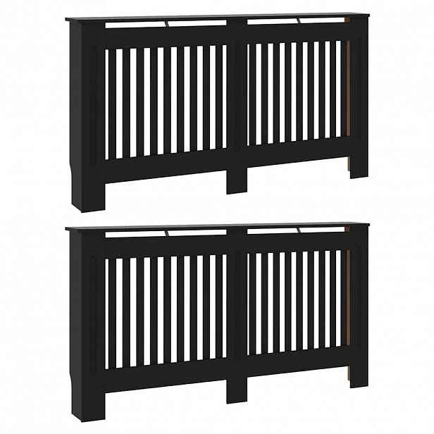 vidaXL Kryt radiátoru 2 ks Černá 152 x 19 x 81,5 cm Kompozitní dřevo