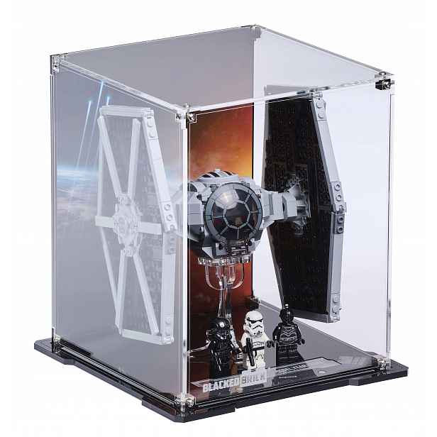 Vitrína s pozadím Blacked Brick pro Lego Star Wars 75300 stíhačka Tie