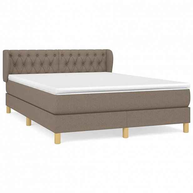 vidaXL Box spring postel s matrací taupe 140x190 cm textil