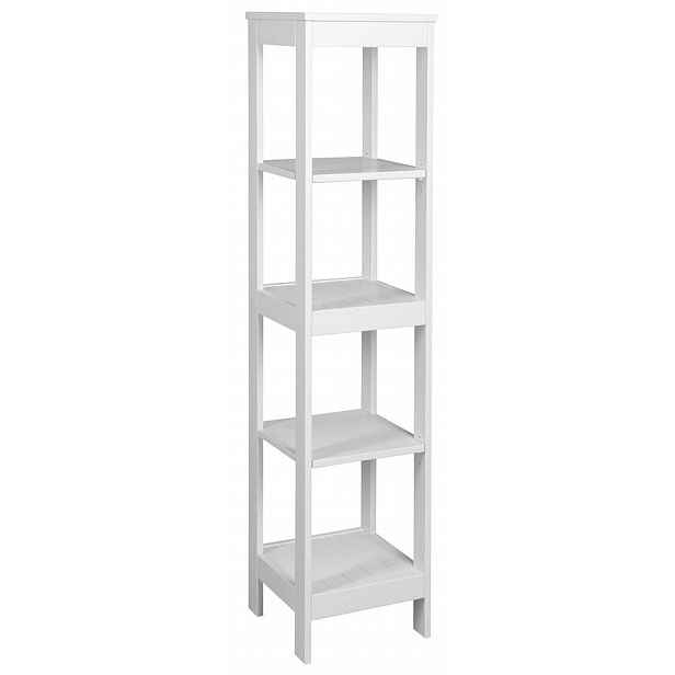Aqualine Etide - Policový regál 36x156x36 cm, bílá mat ET156