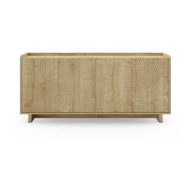 Komoda v dekoru dubu v přírodní barvě 180x80x40 cm Daira – Marckeric