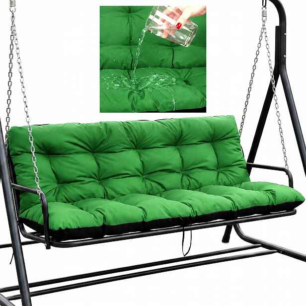 Polštář na zahradní houpačku Vodotěsný 180x60x50 Zelený
