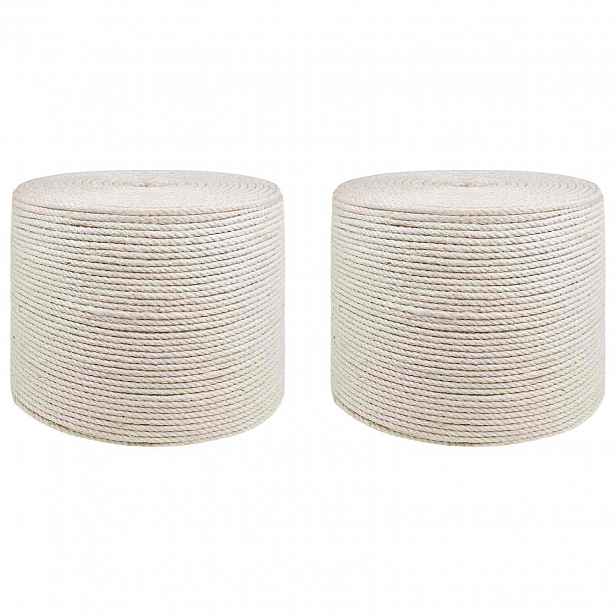 vidaXL Jutové lano 2 ks 20 mm 100 m Bílá 100% jute Tossa