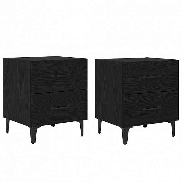 vidaXL Zásuvka pod postel 2 ks Černý dub 40 x 35 x 47,5 cm