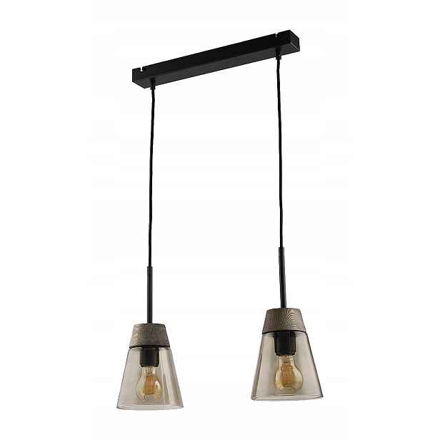 Jupiter Závěsná lampa Domino Skandinávská 2xE27 Černá Lišta