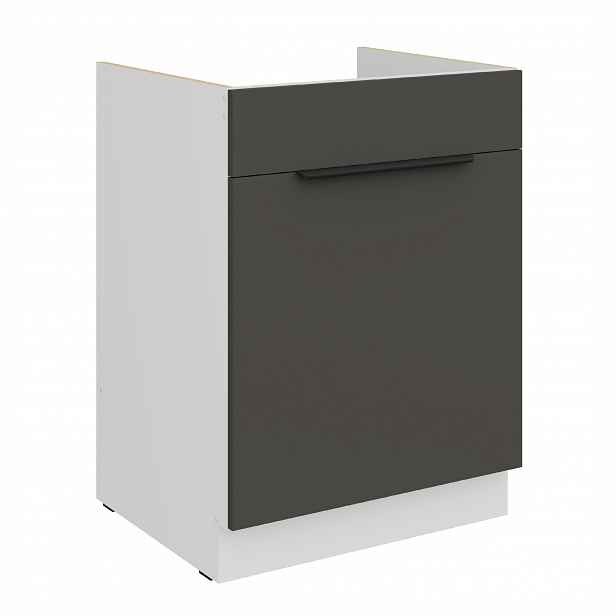 Spodní skříňka pod dřez Aria 60 ZL 1S BB - Premium Box Barva korpusu: Bílá, Barva dvířek: GR - Graphite AFM