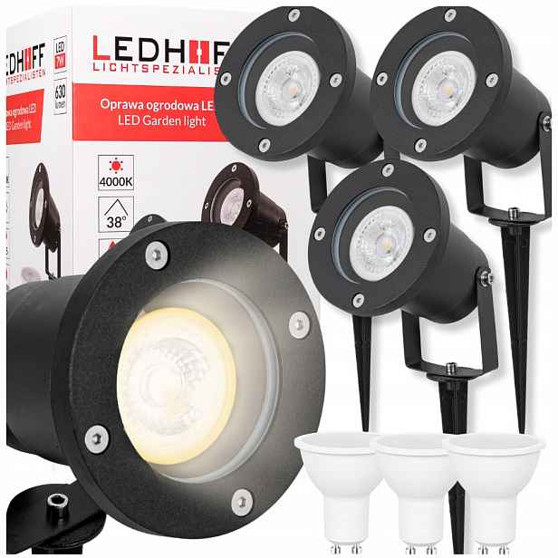 Zahradní lampa Led sloupek zapichovací svítidlo do zahrady venkovní žárovka 7W x3