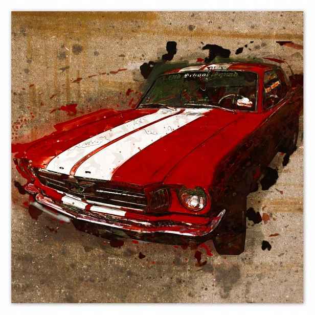 Plakáty 140x140 Červený Ford Mustang Usa