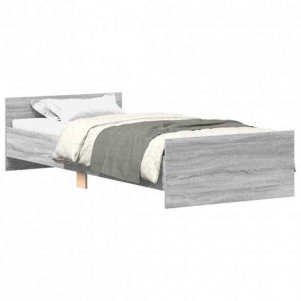 vidaXL Rám postele šedý sonoma 100 x 200 cm kompozitní dřevo