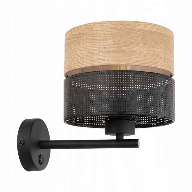 Nástěnná lampa Černá Kov Moderní Nicol 1xE27 24 cm Tk Lighting