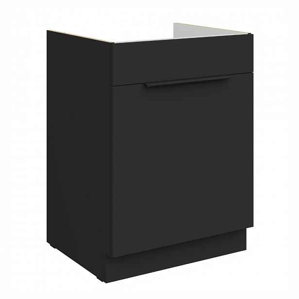 Spodní skříňka pod dřez Aria 60 ZL 1S BB - Premium Box Barva korpusu: Černá, Barva dvířek: BL - Black AFM