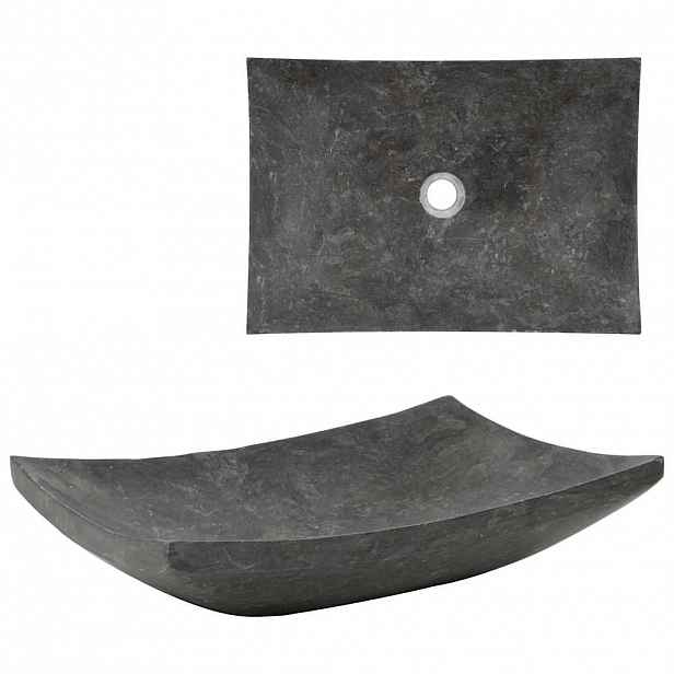 vidaXL Umyvadlo 50 x 35 x 12 cm mramor černé
