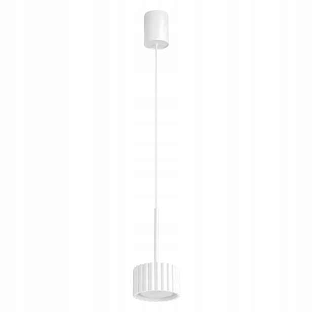 Závěsná stropní lampa Zwis bílá s vroubkovaným stínidlem Aura Sollux SL.2676