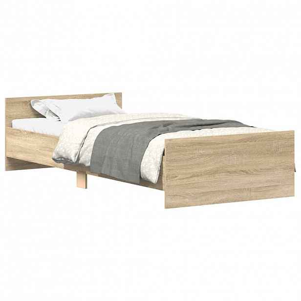 vidaXL Rám postele bez matrace dub sonoma 90 x 190 cm kompozitní dřevo