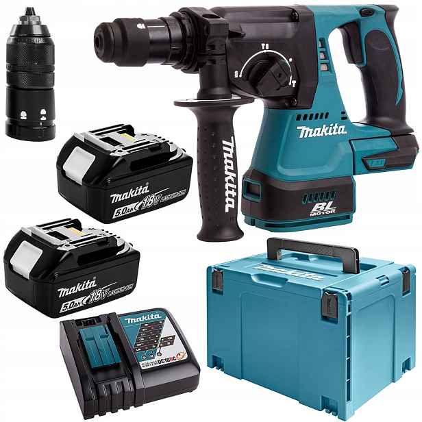 Vrtací kladivo Sds+ 2J 18V 2x5Ah Makita DHR243RTJ