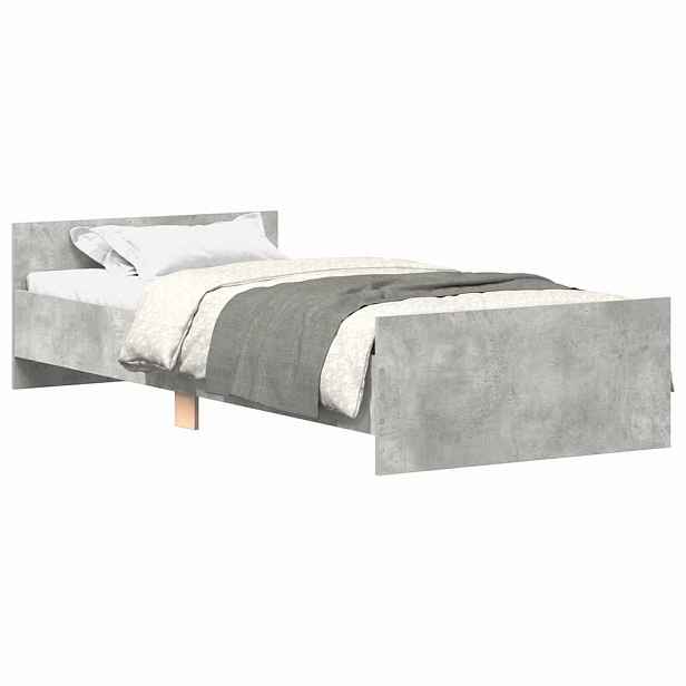 vidaXL Rám postele betonově šedý 90 x 190 cm kompozitní dřevo