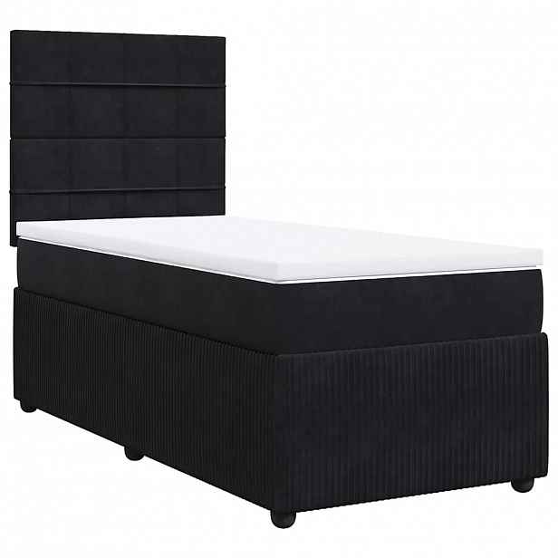 vidaXL Box spring postel s matrací černá 80 x 200 cm samet
