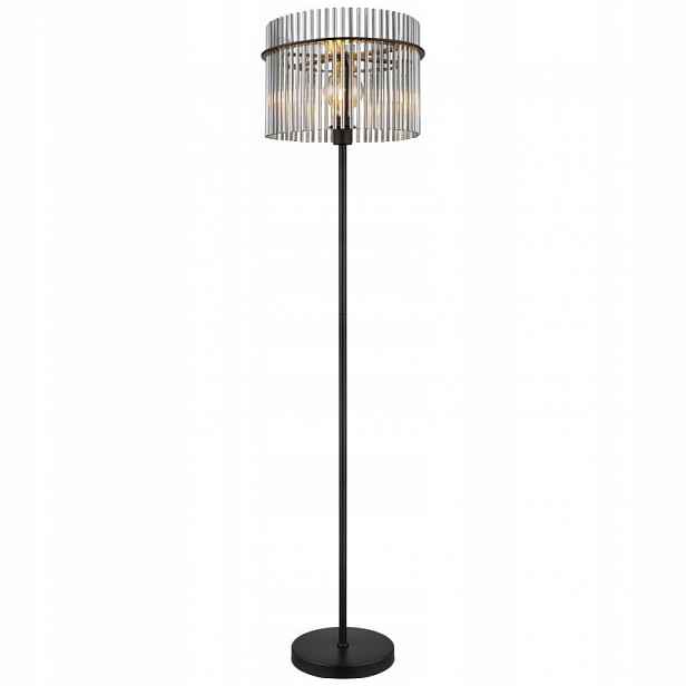 Černá podlahová lampa Gorley s teplým leskem do obývacího pokoje Globo