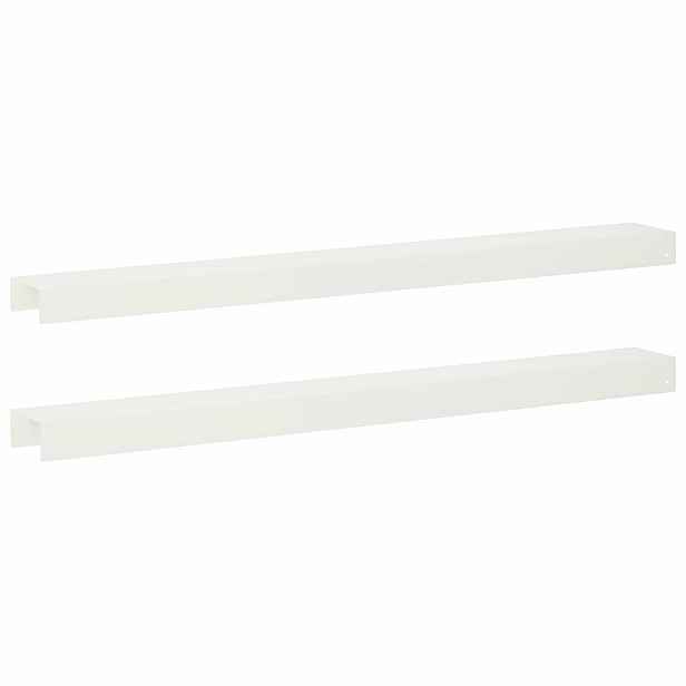 vidaXL Krycí profil na zahradní obruby 2 ks 100 x 10 x 5 cm Ocel Bílá