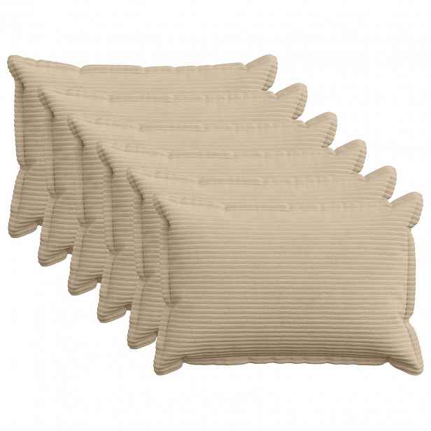 vidaXL Povlak na polštář 6 ks HOUTEN Taupe 50 x 75 cm manšestr