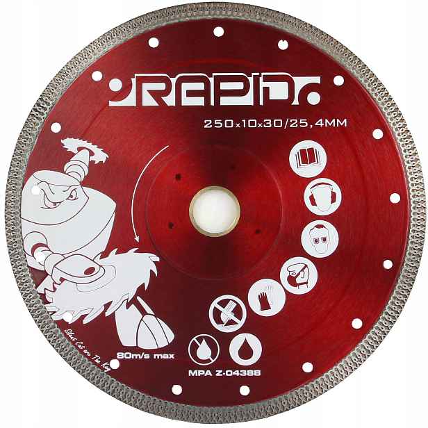 Diamantový Kotouč 250x10x30/25, 4 MM Rapid Silent Cut Red