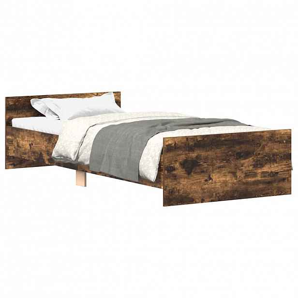 vidaXL Rám postele bez matrace kouřový dub 90x190 cm kompozitní dřevo