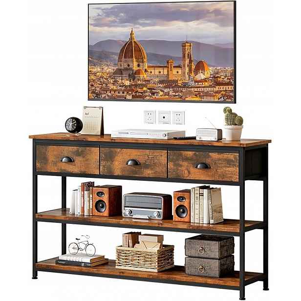 Industriální konzola Loftová skříňka pod Tv 120x29x77 cm Rustikální
