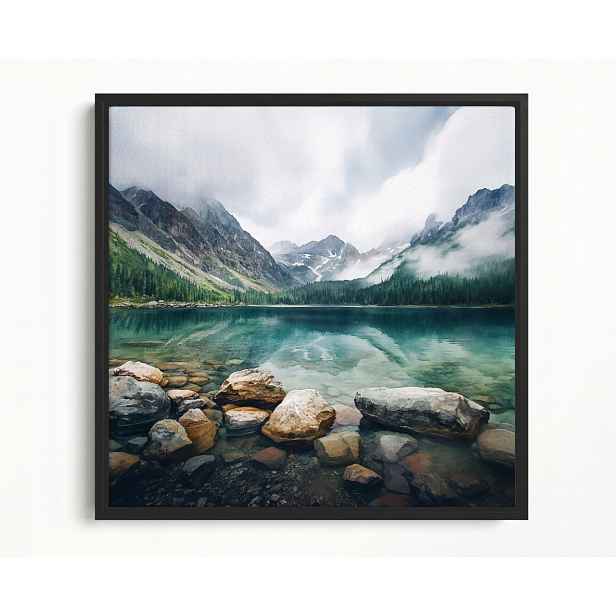 Obraz Rám American Box Horské Jezero Tyrkysová Voda Tatry Mlha 50x50