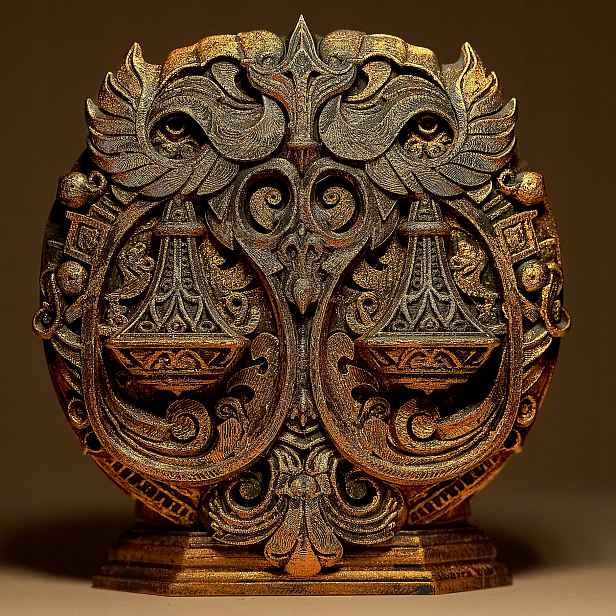 Váha Zodiac Horoskop Socha Dekorativní figurka 25 cm výška Ručně malovaná