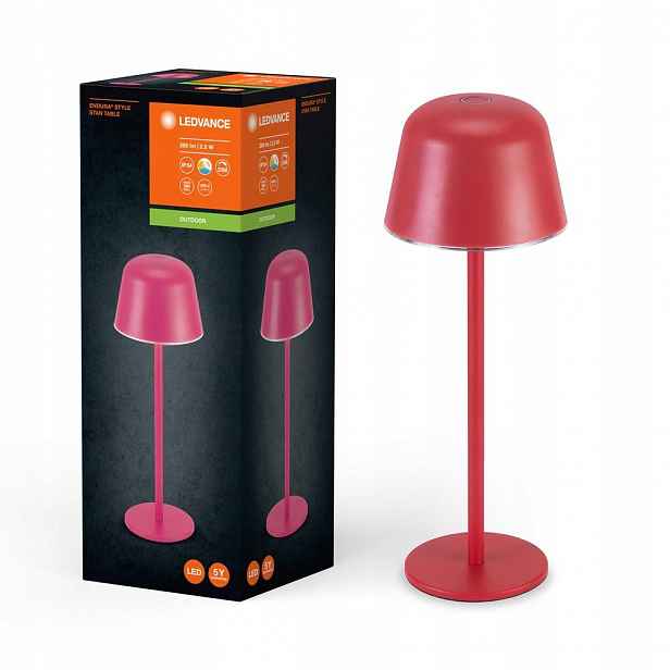 Venkovní stolní Led lampa Akumulátorová 2.5W Cct IP54 Červená Ledvance