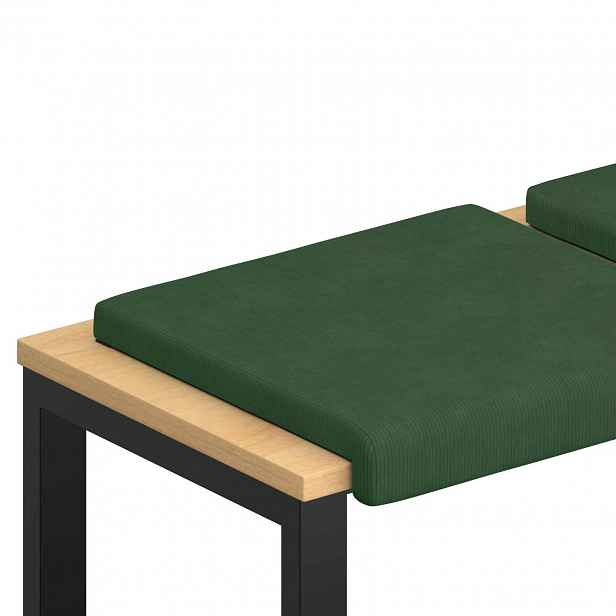 vidaXL Polštář na lavici 2 ks manšestr Tmavě zelená Hloubka 35 cm