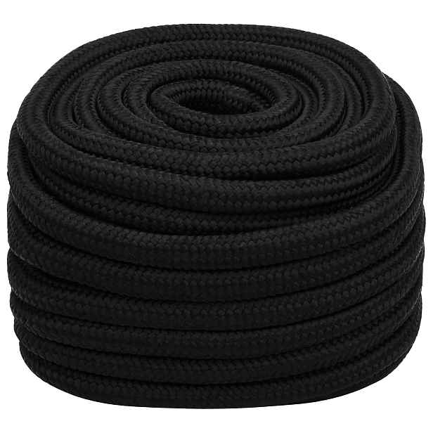vidaXL Víceúčelové užitkové lano 20 mm 100 m Černá Polyester