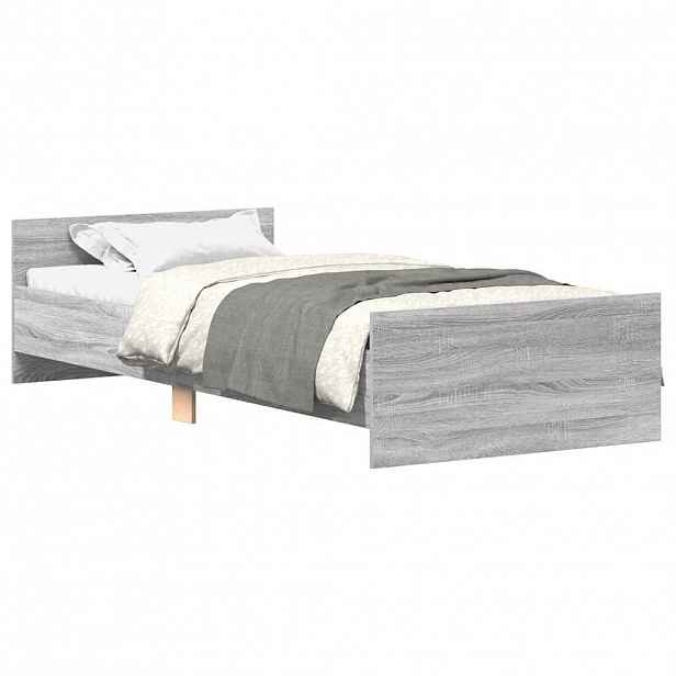 vidaXL Rám postele šedý sonoma 90 x 190 cm kompozitní dřevo
