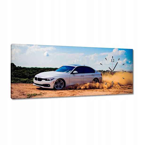 Nástěnné hodiny 100x40 Bmw Drift na písku