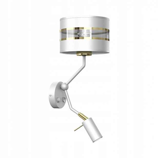 Milagro Nástěnná lampa Ultimo MLP7346 Bílá Zlatá 1xE27 1xmini GU10 Pohyblivá