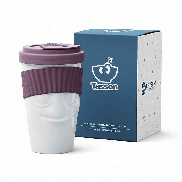 Tassen hrnek To Go dárek 3D Tasty Fialový 400 ML