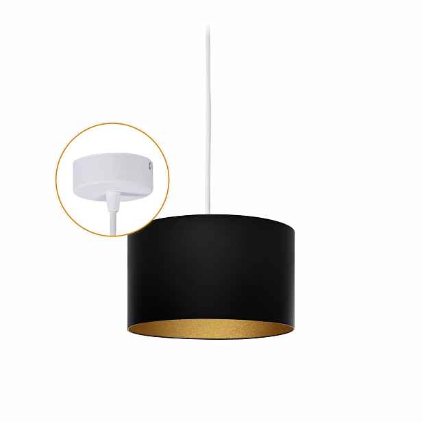 Závěsná lampa Cerlux Černá Zlatá s matným stínidlem 20 cm Klosz 1x E27
