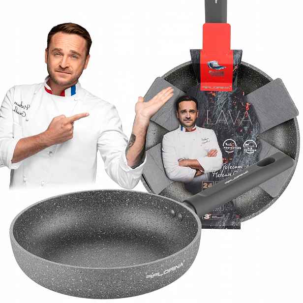 Tradiční Pánev hliníková hluboká Non-Stick 24 cm Všechny sporáky