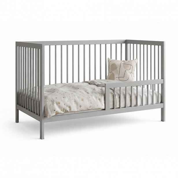 Kids Collective BABYPOSTÝLKA s poloviční boční zábranou 70x140 cm v šedé barvě