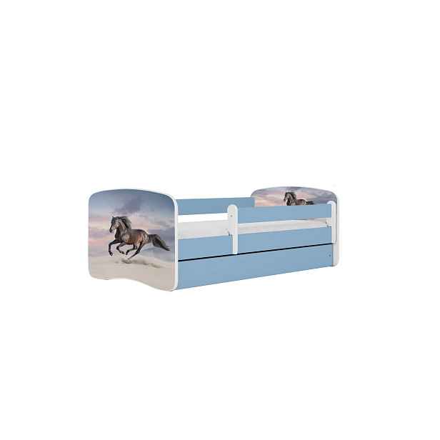 Kocot kids Dětská postel Babydreams běžící kůň modrá, varianta 80x160, bez šuplíků, s matrací