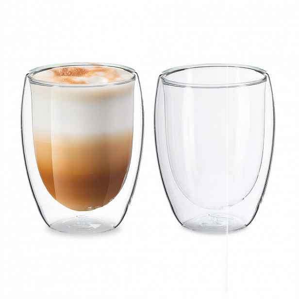 Relaxdays SKLENICE Transparentní 2dílný-set na Latte Macchiato dvojitá stěna