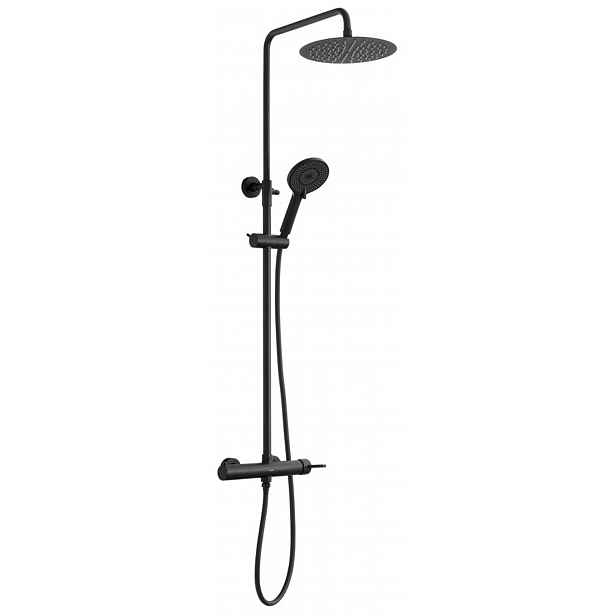 Sapho Iconic - Sprchový set s baterií, průměr 25 cm, 3 proudy, matná černá AF139B