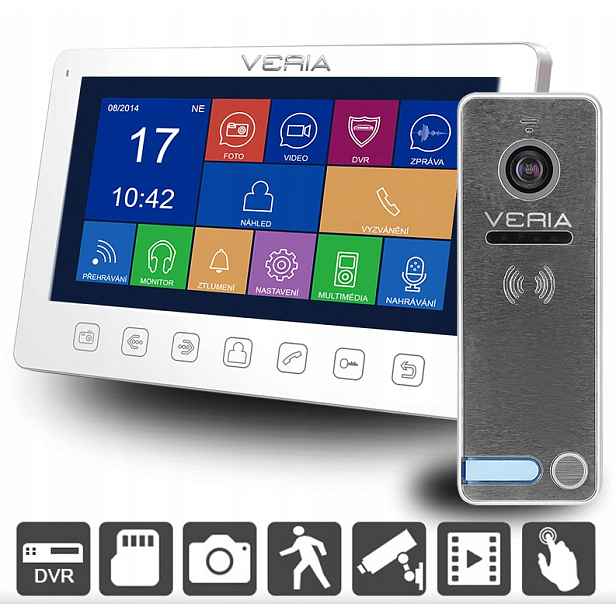 Set Videotelefon Veria 7076B bílý vstupní stanice Veria 230
