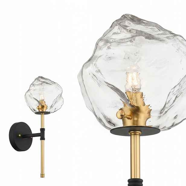 Skleněná nástěnná lampa černá nad psací stůl 1xG9 28W Moderní design Rock Zuma Line
