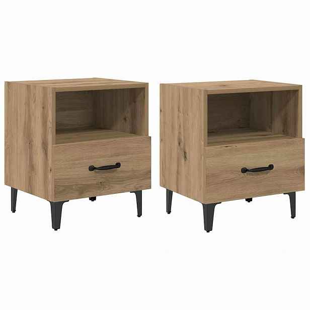 vidaXL Noční skříňka 2 ks Artisanový dub 40 x 35 x 47,5 cm
