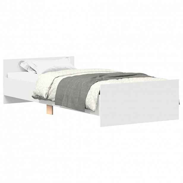 vidaXL Rám postele bílý 75 x 190 cm Small Single kompozitní dřevo