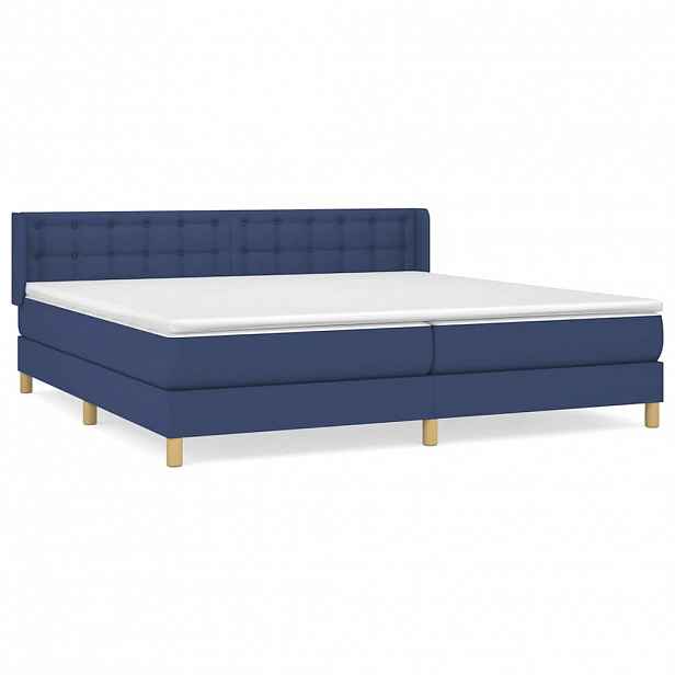 vidaXL Box spring postel s matrací modrá 160x200 cm textil