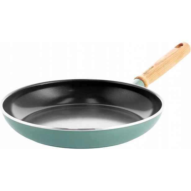 Keramická Nepřilnavá Pánev 28 cm, plynová indukce, dřevěná rukojeť