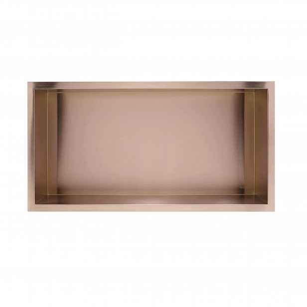 Koupelnová Polička Q-box 1 Podomítková Měděná 60x30x10 cm Aquauno